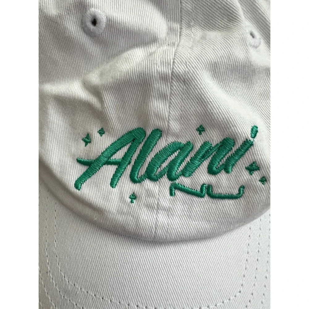 Alani Nu Energy Drink Baseball Cap White Teal Embroidered Adjustable Hat Fitness